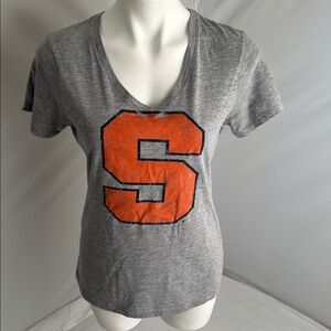 Soffe Syracuse University Orangemen gray orange navy blue v-neck fitted t-shirt